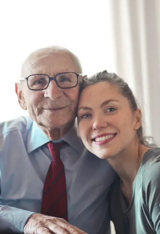 a care worker with a patient showing compassion