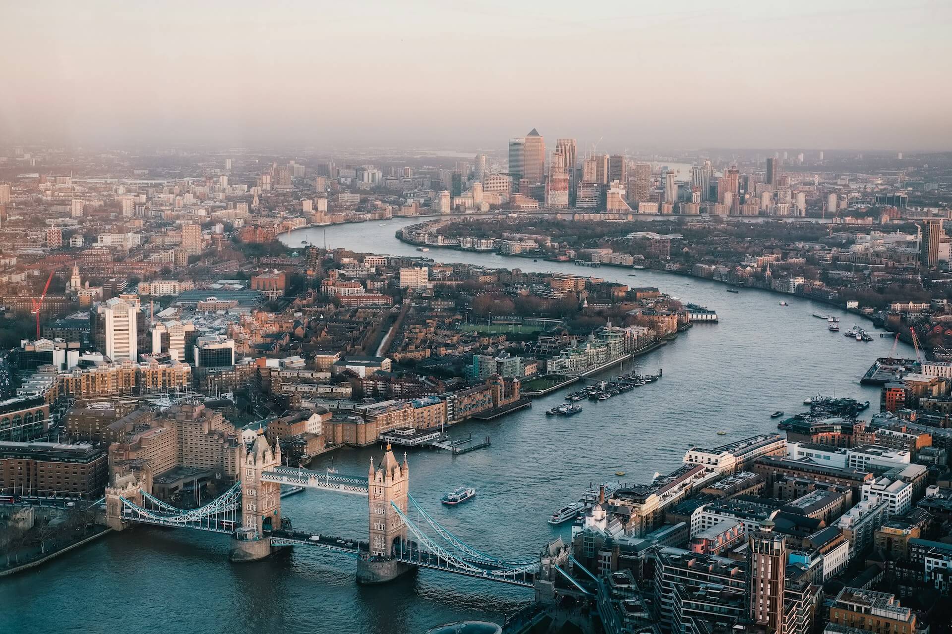 image of an aerial view of London for the south east healthcare staffing page