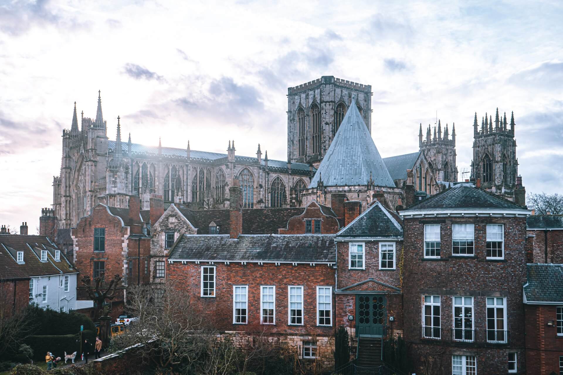 a view York Minster behind housing in North Yorkshire